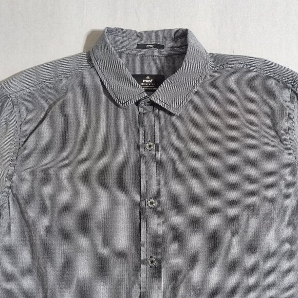 Mavi Denim Wear Fitted casual button down shirt men's sz M grey stripes pattern - Picture 2 of 10